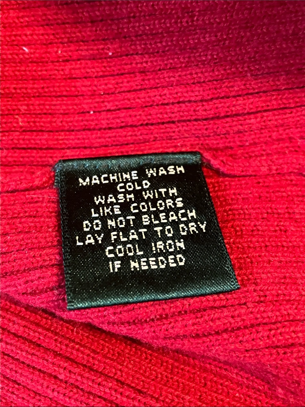 Lauren Ralph Lauren 100% cotton vertical ribbed vibrant red folded turtleneck 3X - Picture 10 of 10
